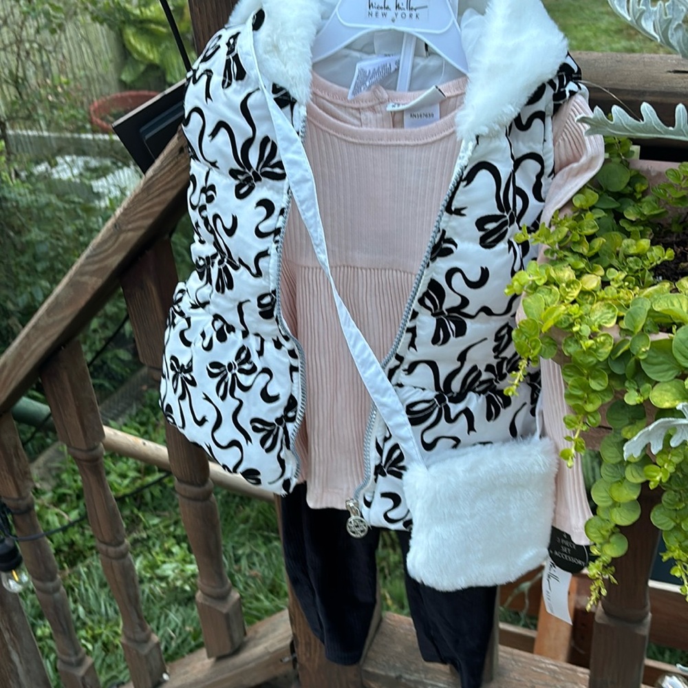 Nicole‎ Miller Set Size 3 T vest with hoodie leggings,top,little crossbody